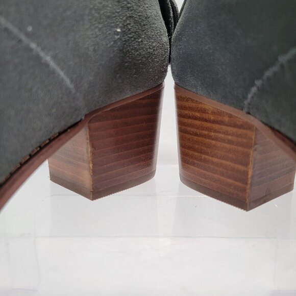 Toms Women's Leila Boot Womens 7 Block Heel Gray Suede Bootie Comfy Boho Shoe - Picture 9 of 13